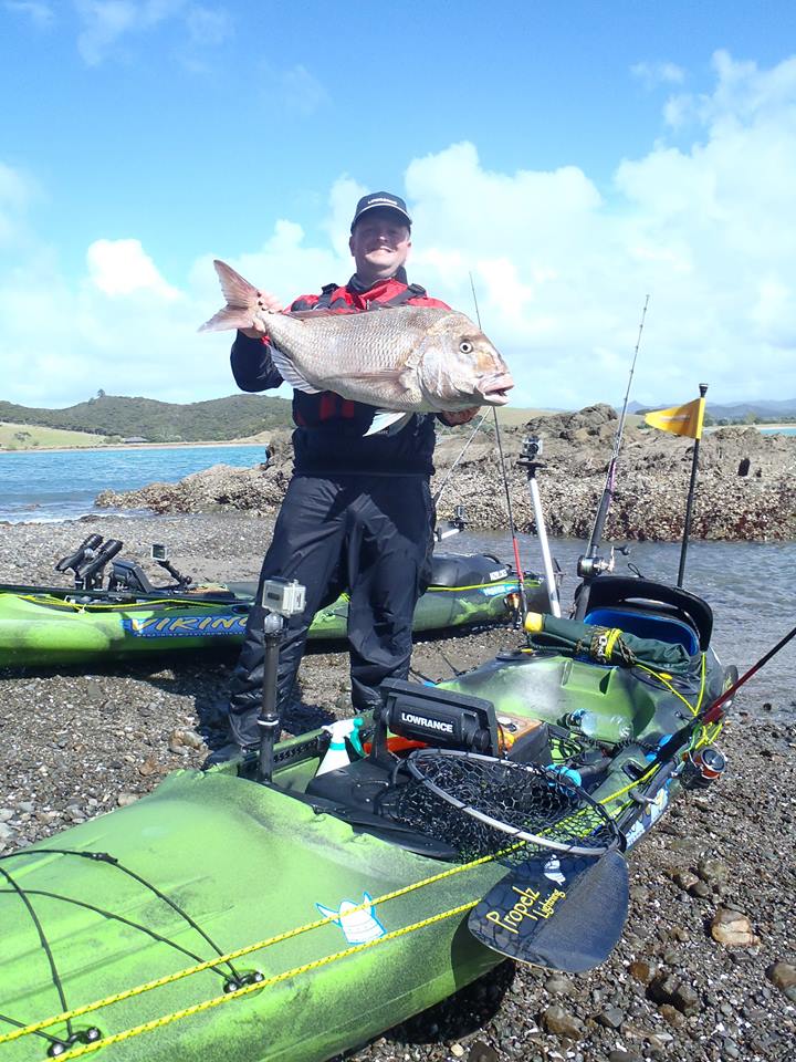 Andrew with his 20lb snapper landed from Viking Profish Reload